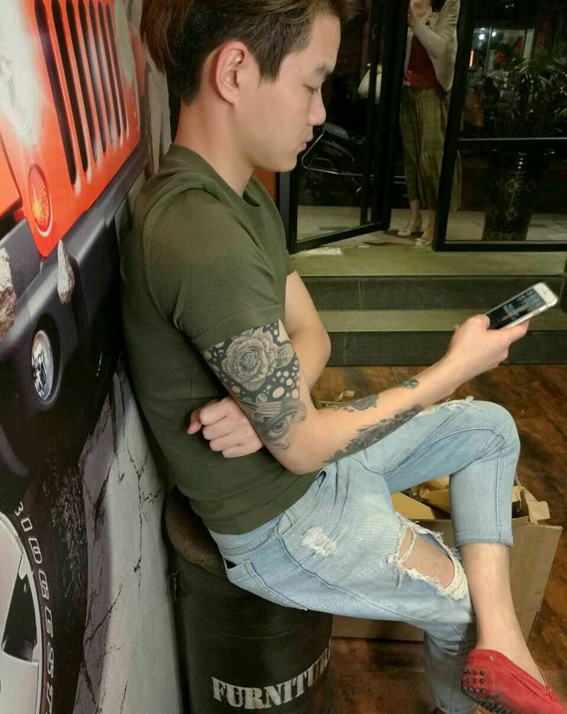 买家秀纹身图片_手臂欧美传统几何动物人物植物鬼神原创成品纹身图案