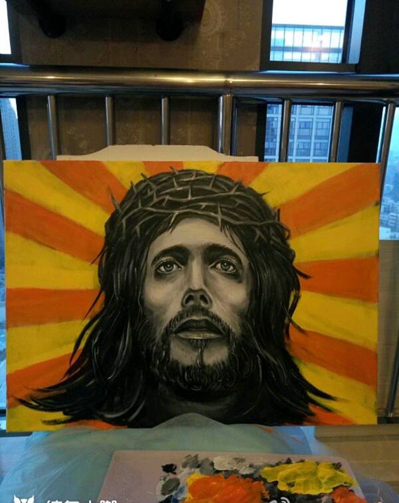 耶稣纹身图片_胸部背部手臂腿部欧美肖像写实人物宗教原创纹身图案