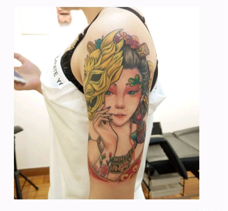 艺妓纹身图片