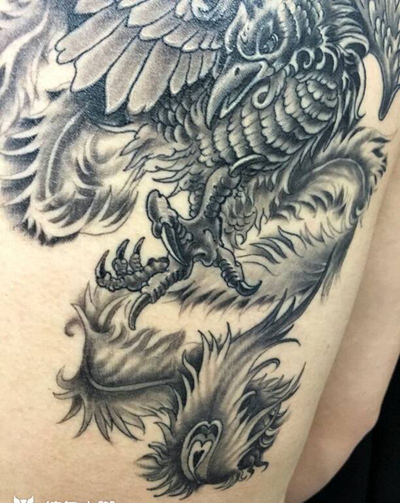 恢复好效果纹身图片_背部手臂腿部传统习俗写实动物鬼神宗教纹身图案