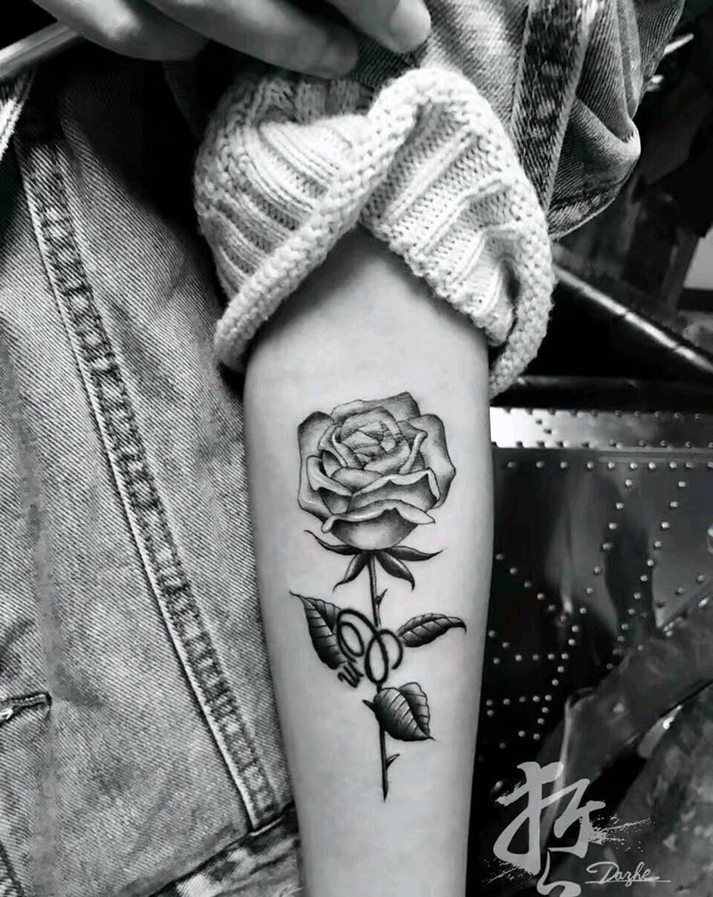 旧纹身修改纹身图片_手臂欧美清新写实几何字符植物静物成品纹身图案