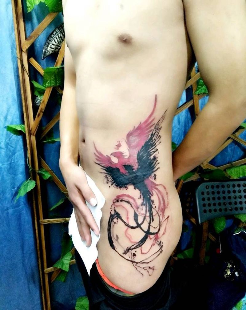 。纹身图片_腰部纹身图案