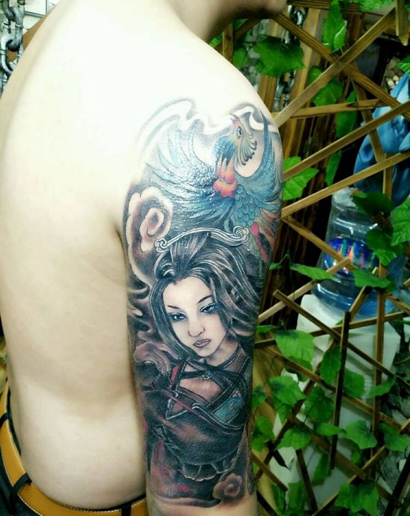 修改前后对比。纹身图片