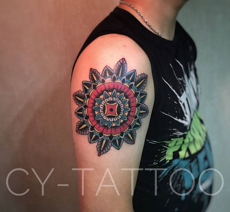 old school纹身图片_几何植物欧美成品手臂腿部纹身图案