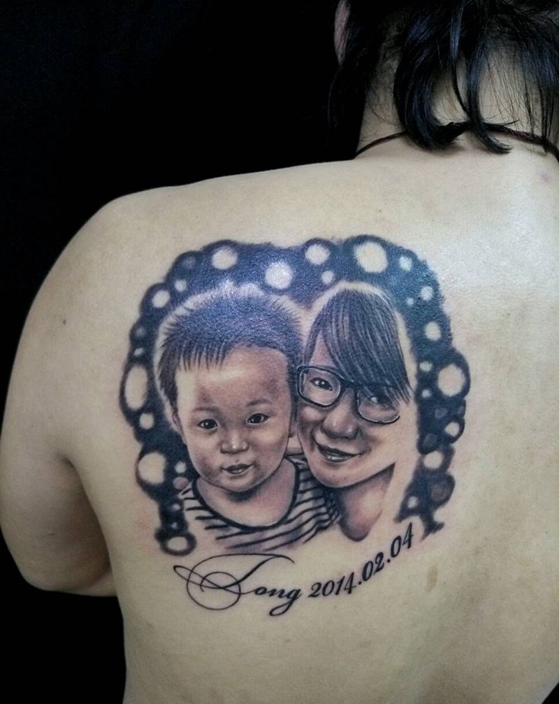 原创设计肖像纹身图片_肩部背部欧美肖像写实人物原创成品纹身图案