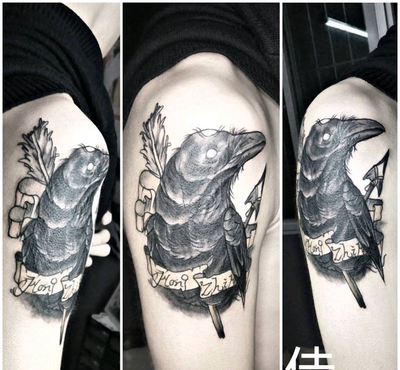 乌鸦纹身图片