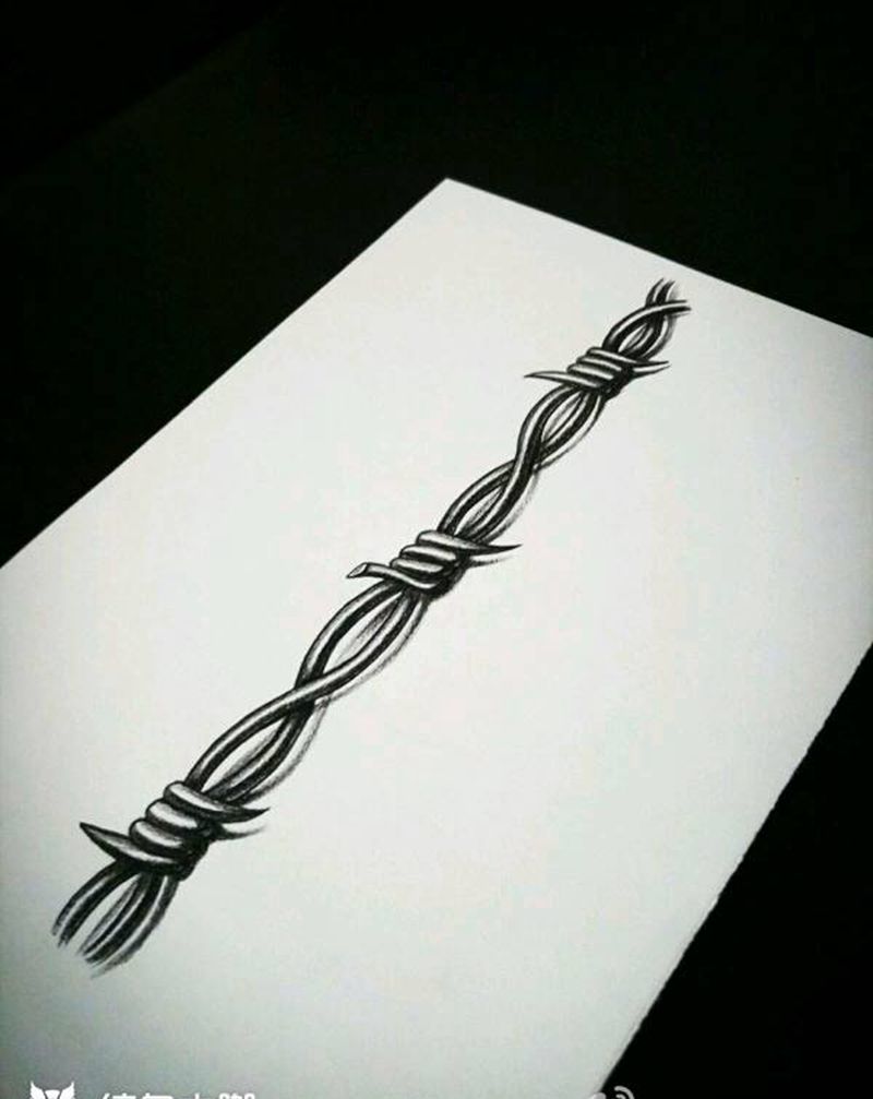 预约的铁丝手稿纹身图片_背部手臂腿部欧美植物图腾原创纹身图案