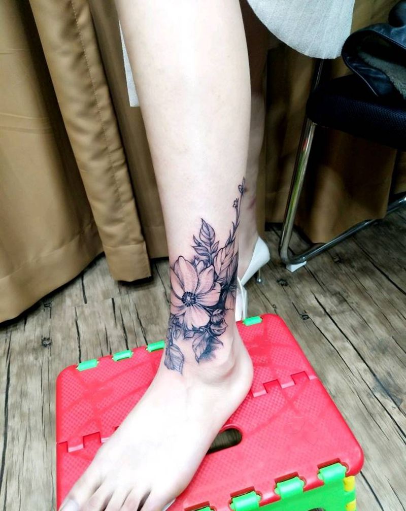 遮盖纹身图片_腿部纹身图案