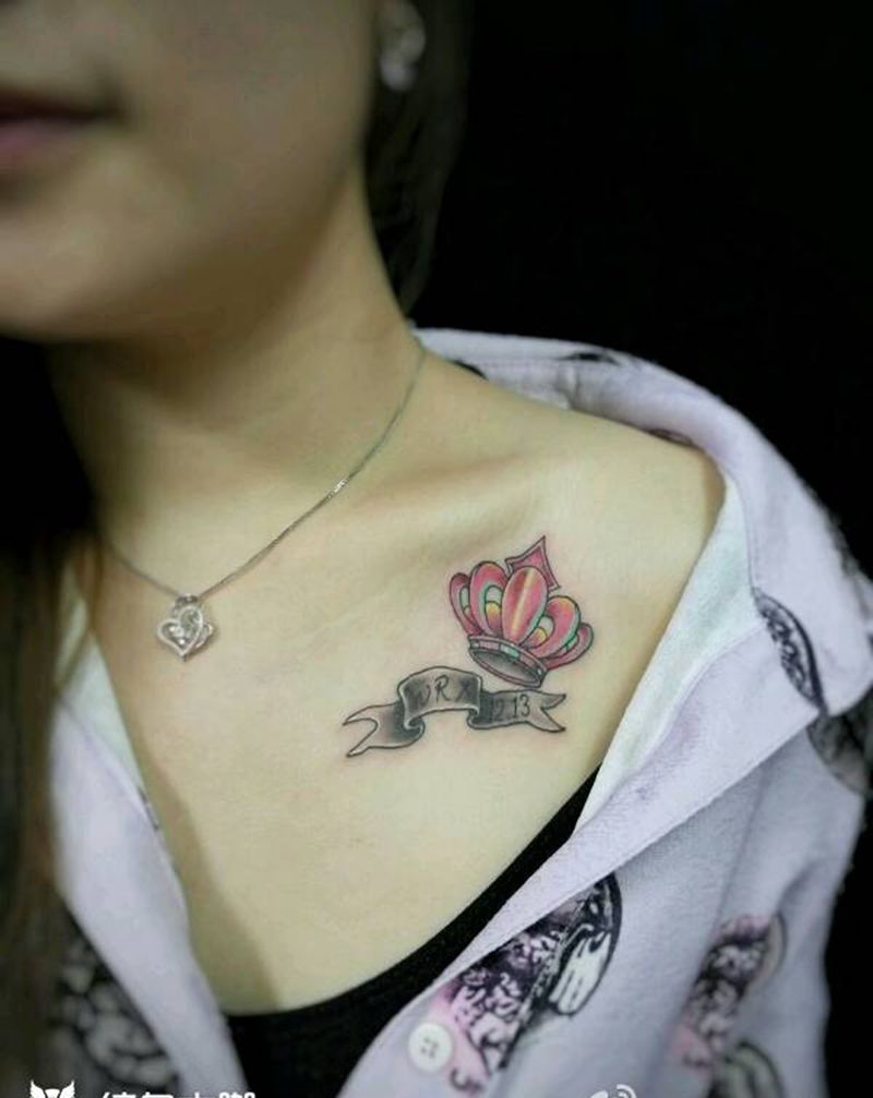 皇冠情侣纹身纹身图片_胸部背部腿部手部欧美清新几何字符宗教原创纹身图案