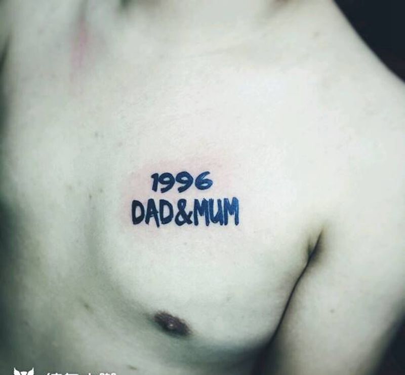 英文纹身纹身图片_胸部欧美字符原创成品纹身图案