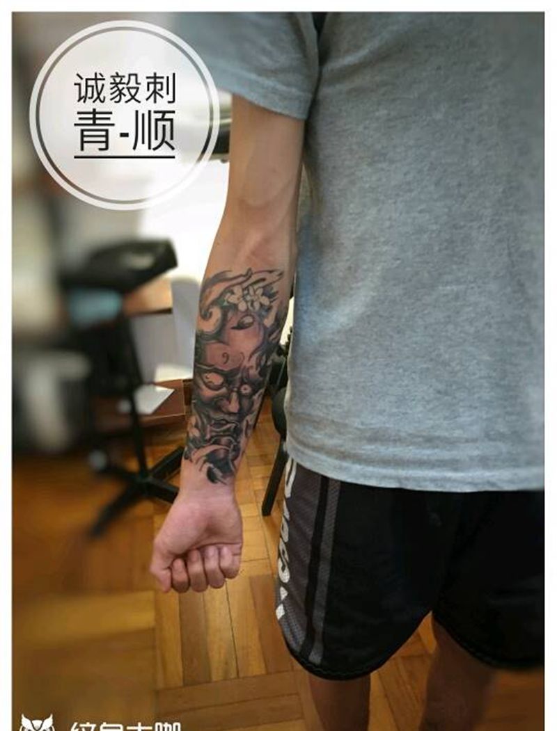 班若纹身纹身图片_背部手臂腿部传统肖像国画人物鬼神成品纹身图案