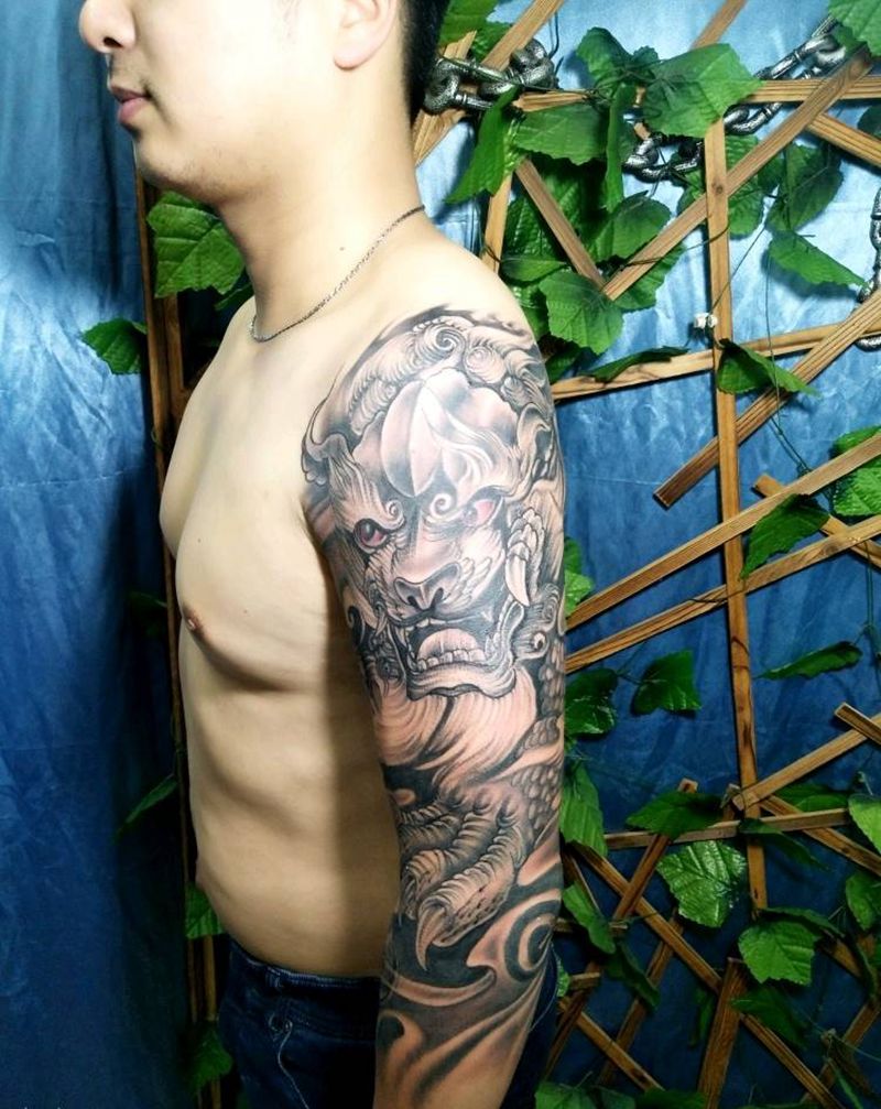 七分袖纹身图片