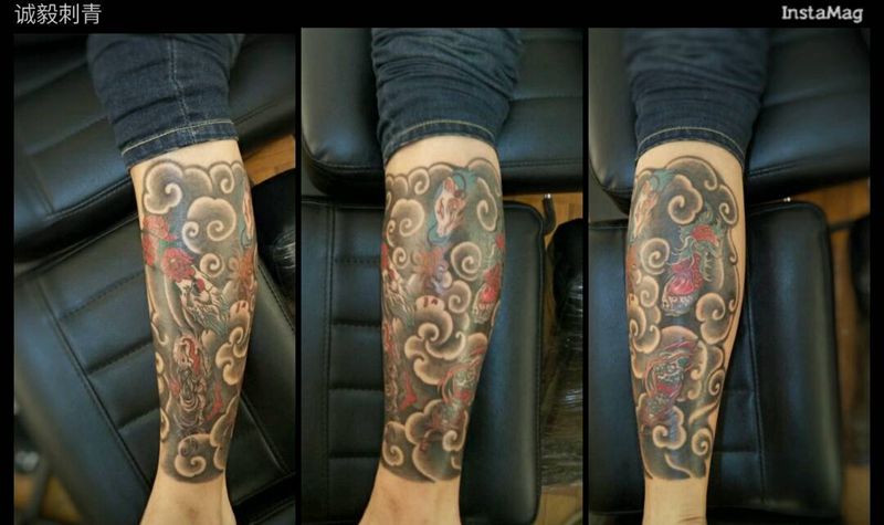 青云腿完成（无PS）纹身图片