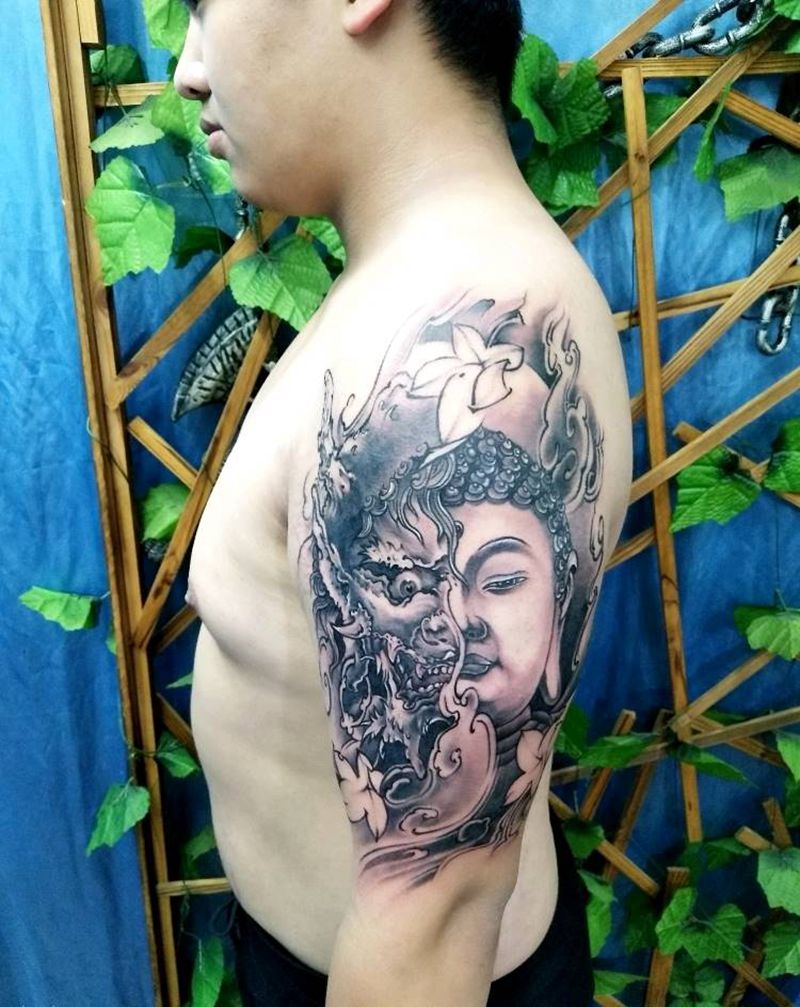 一念之间纹身图片_手部手臂新传统纹身图案