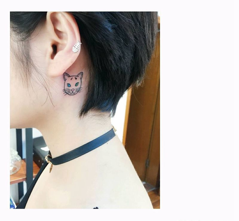 原创作品纹身图片_颈部肩部胸部手臂欧美清新写实动物原创成品纹身图案