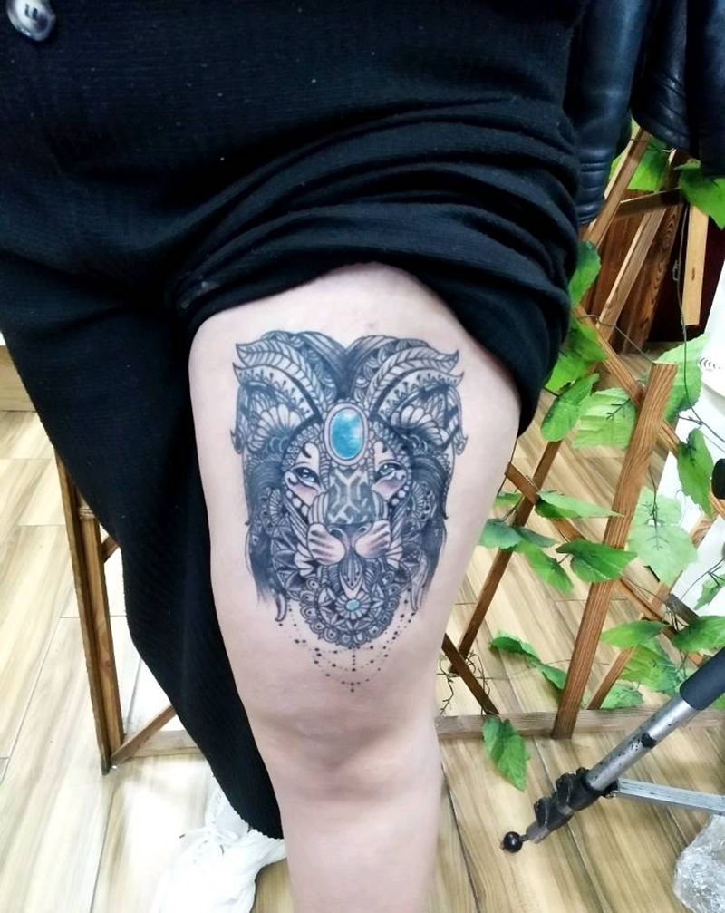 。纹身图片_腿部纹身图案