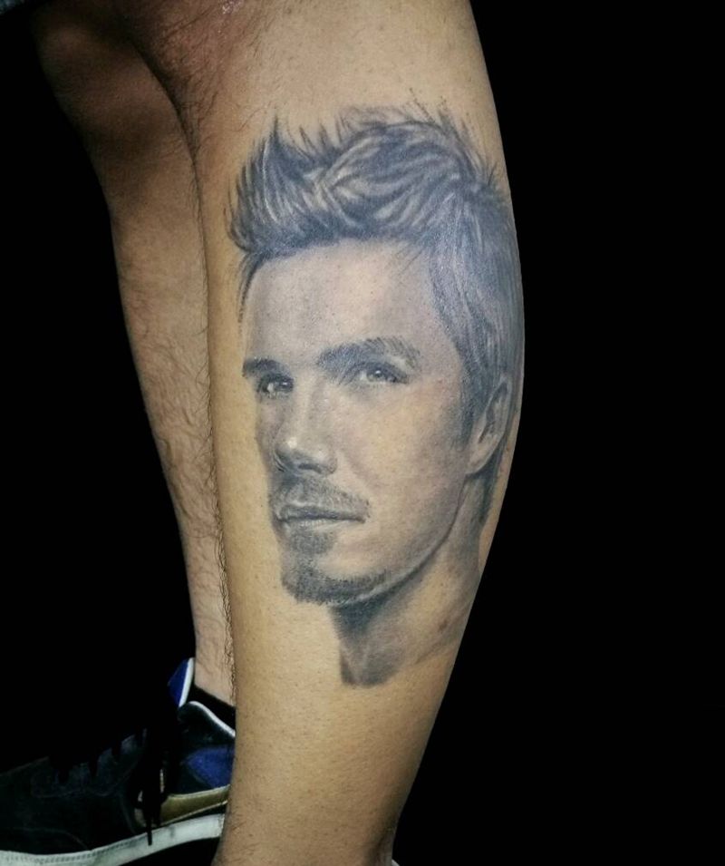 小贝肖像纹身图片_背部手臂腿部欧美肖像写实人物原创纹身图案
