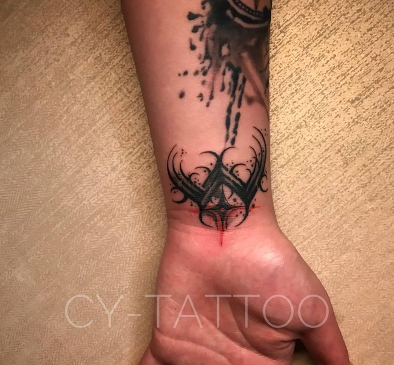 花体英文纹身图片_原创几何字符欧美清新成品手臂腿部肩部背部纹身图案