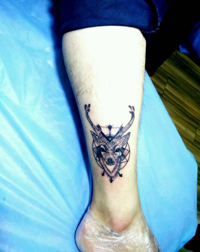 鹿头纹身图片