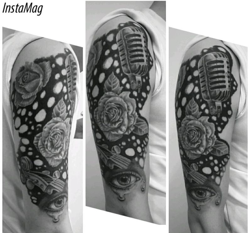 欧美写实纹身恢复完效果纹身图片_手臂手部欧美肖像写实人物植物静物原创成品纹身图案