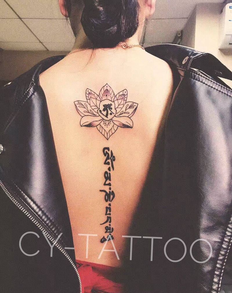 梵文纹身纹身图片_图腾几何传统国画手臂背部成品字符鬼神纹身图案