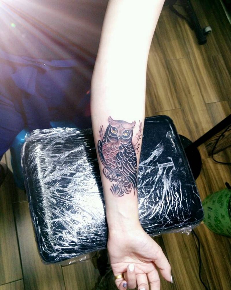 猫头鹰纹身图片