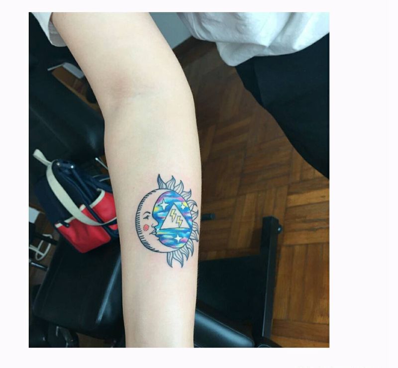 两个原创小清新作品纹身图片_手臂脚部欧美清新人物植物鬼神图腾原创成品纹身图案