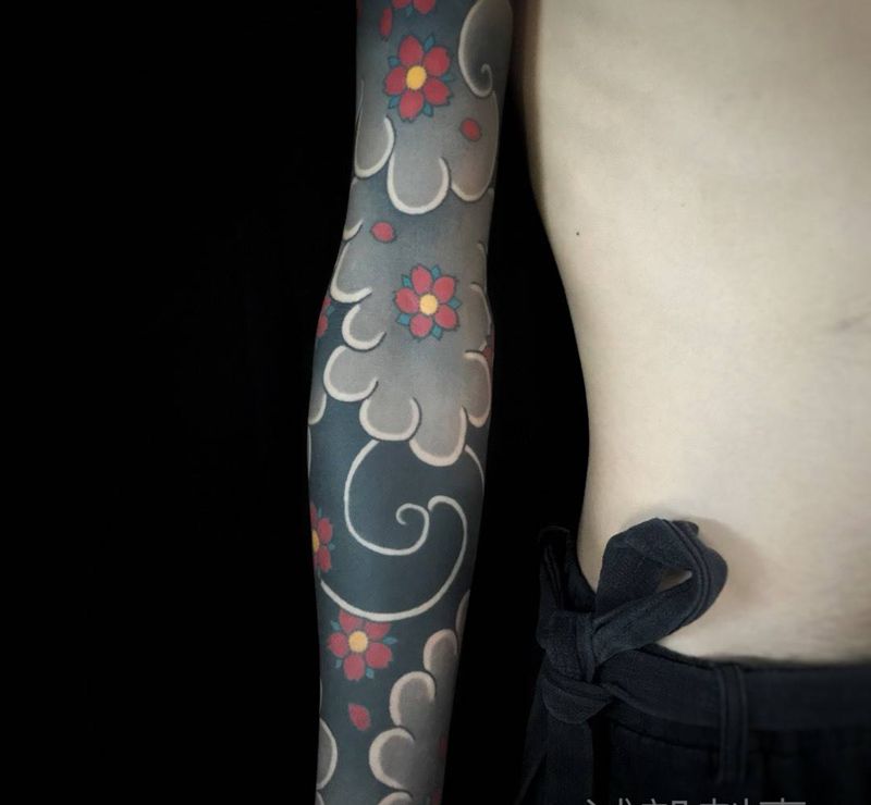 老传统花臂纹身图片_手臂腿部老传统Old School纹身图案