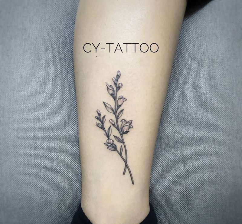 精致小清新纹身图片_成品手臂欧美腿部脚部清新写实静物植物纹身图案