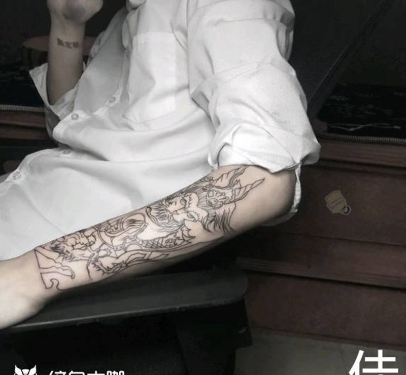 小猴子(线条)纹身图片