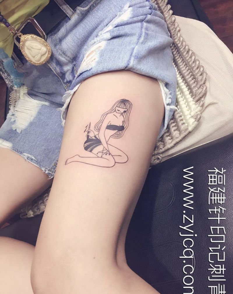 背影杀手纹身图片