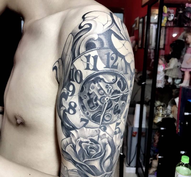 恢复好的效果图纹身图片_欧美手臂纹身图案