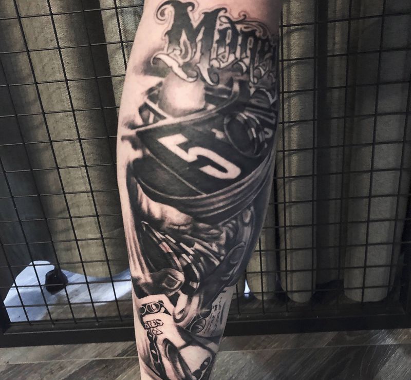 小腿纹身图片_腿部纹身图案