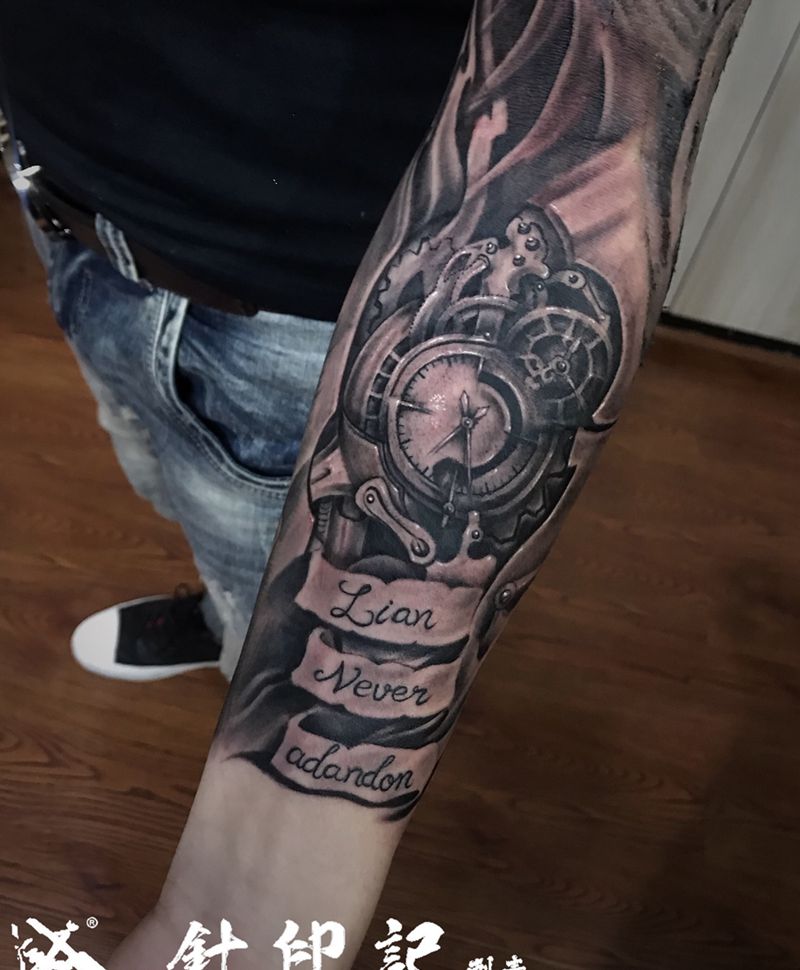 机械纹身图片_手臂欧美写实机械纹身图案