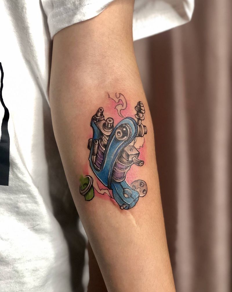 纹身机纹身图片_手臂手部New School水彩纹身图案