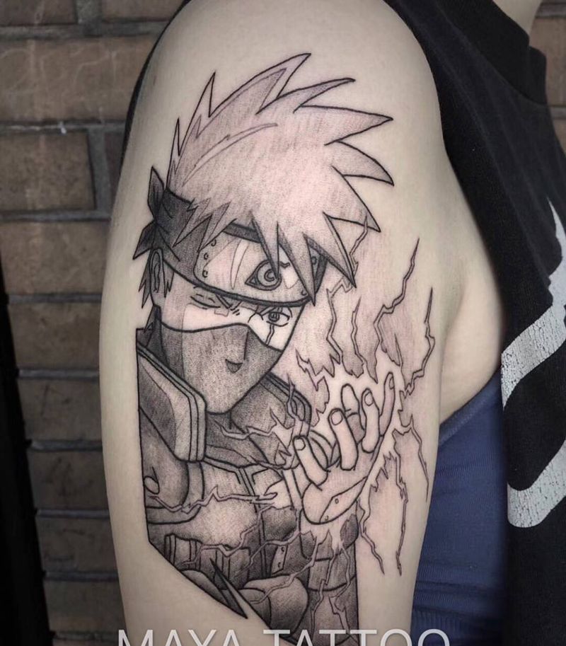 卡卡西动漫纹身图片_手臂纹身图案