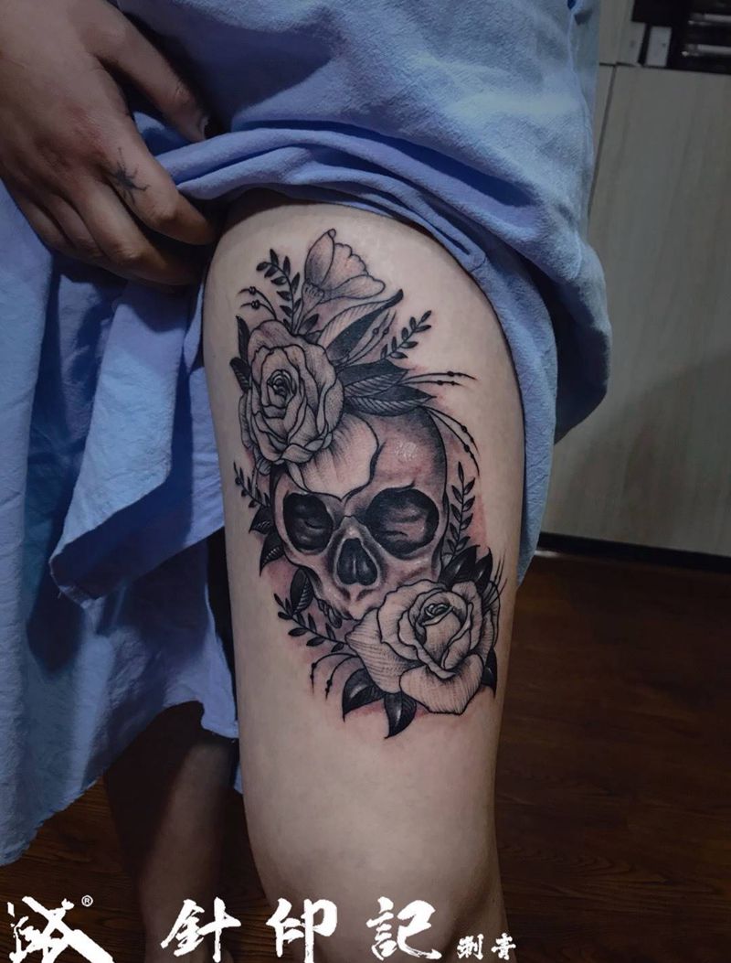 骷髅纹身图片_骷髅纹身图案