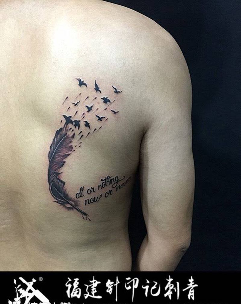 羽毛纹身图片