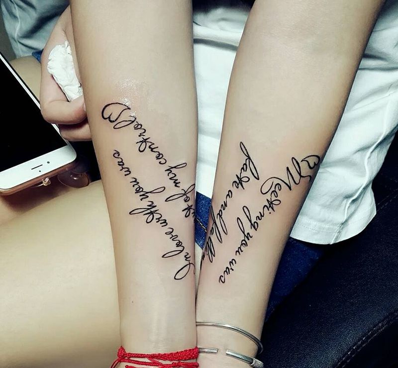 英文作品纹身图片_手臂手部字符情侣原创成品纹身图案