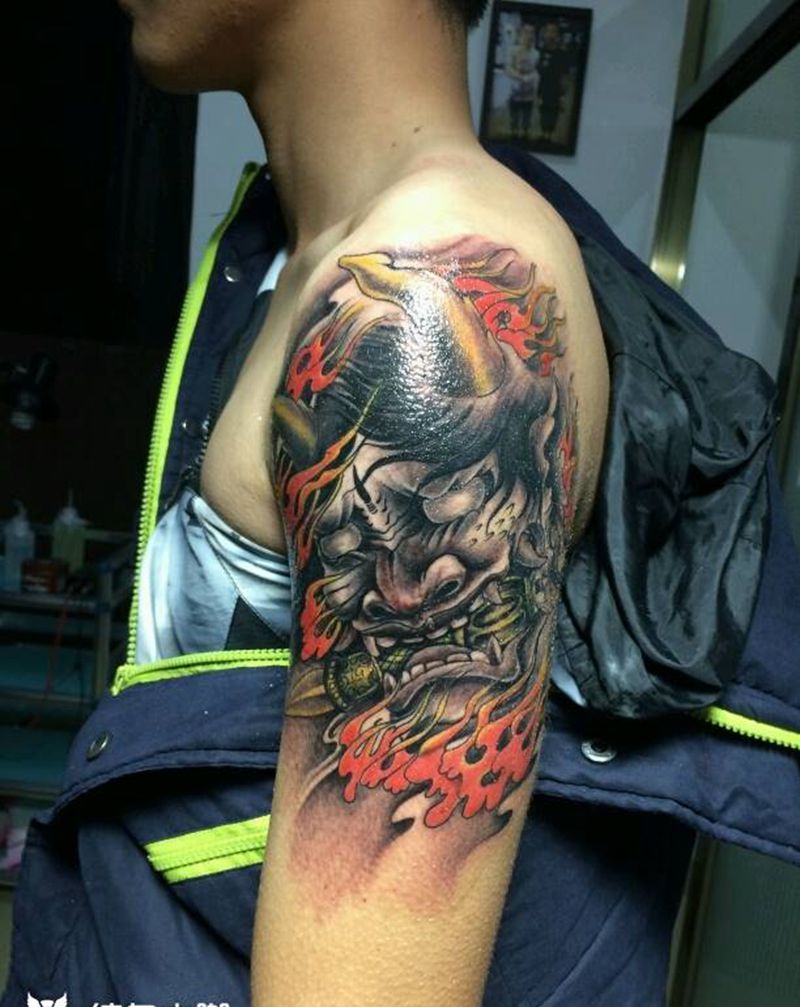 般若纹身图片_手臂手部传统人物鬼神成品纹身图案