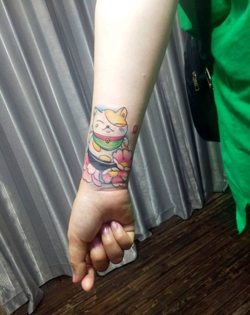 小花猫纹身图片