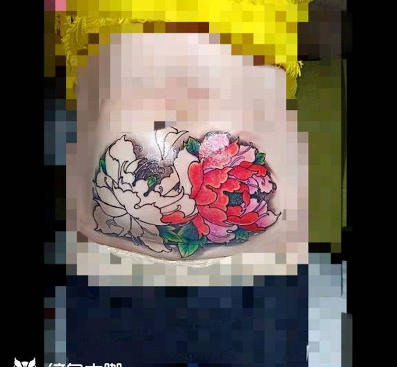 牡丹花未完待续纹身图片