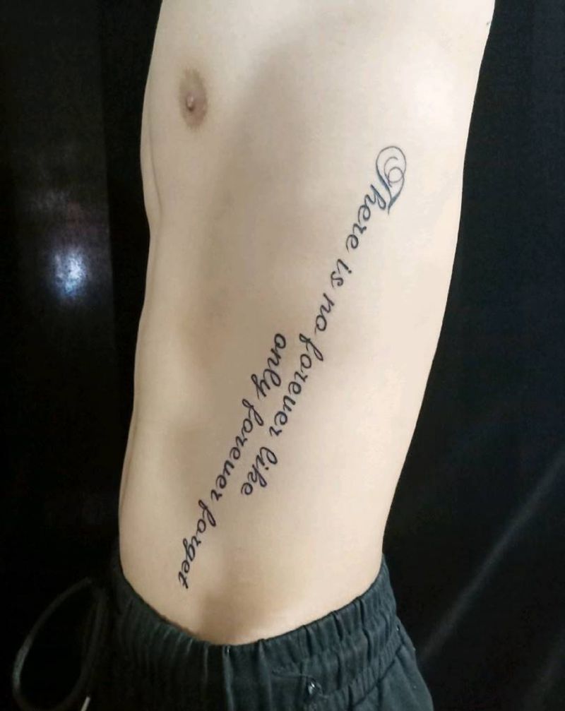 英文纹身图片_腰部新传统纹身图案