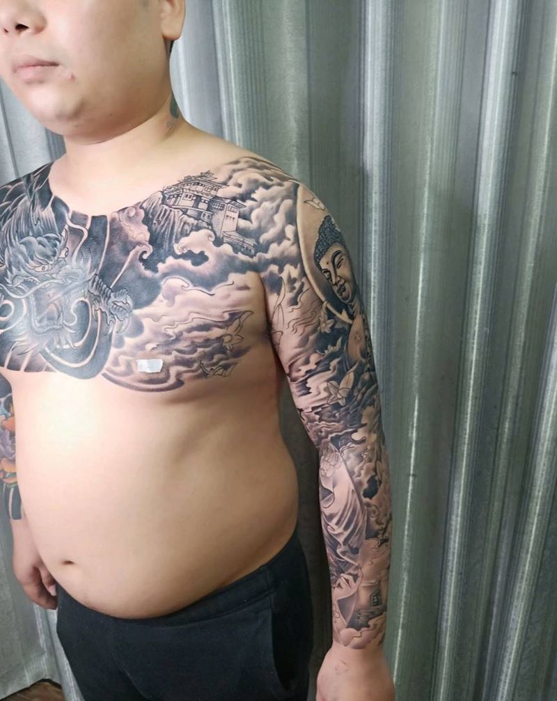 修改添加花臂未完待续纹身图片_手臂新传统纹身图案