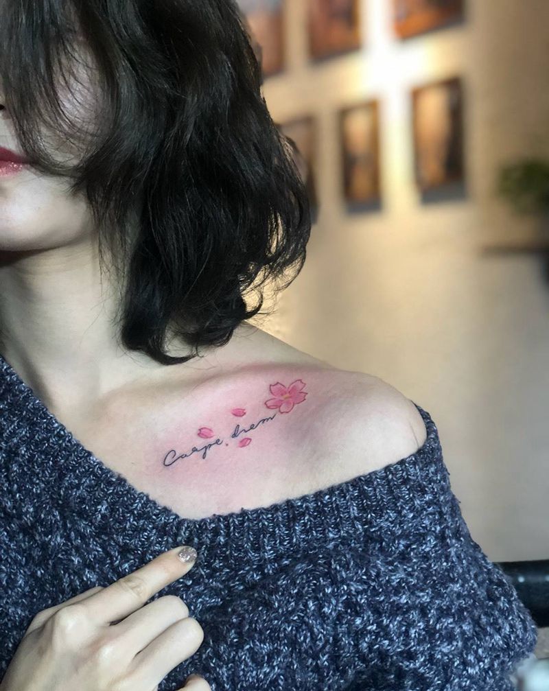 少女杀手 锁骨纹身纹身图片_颈部手臂水彩水墨纹身图案