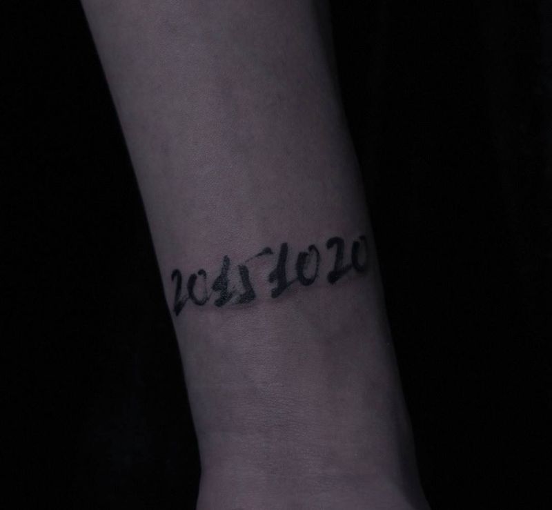 水墨数字纹身图片_手部国画成品原创纹身图案