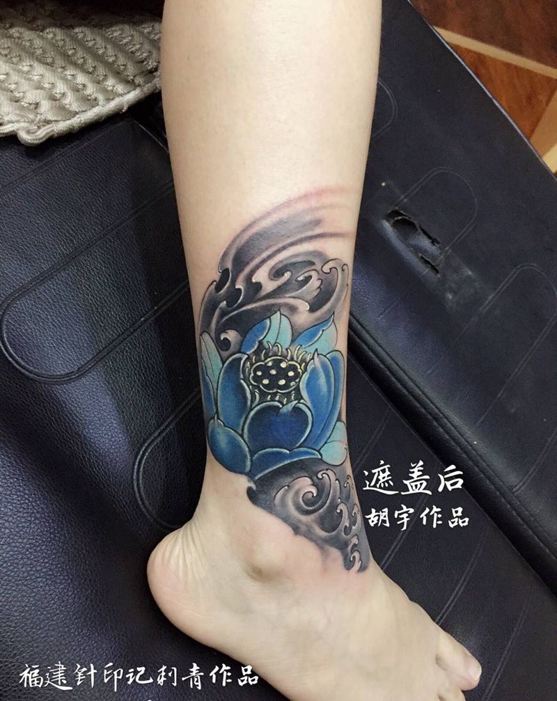 遮盖作品-莲花纹身图片
