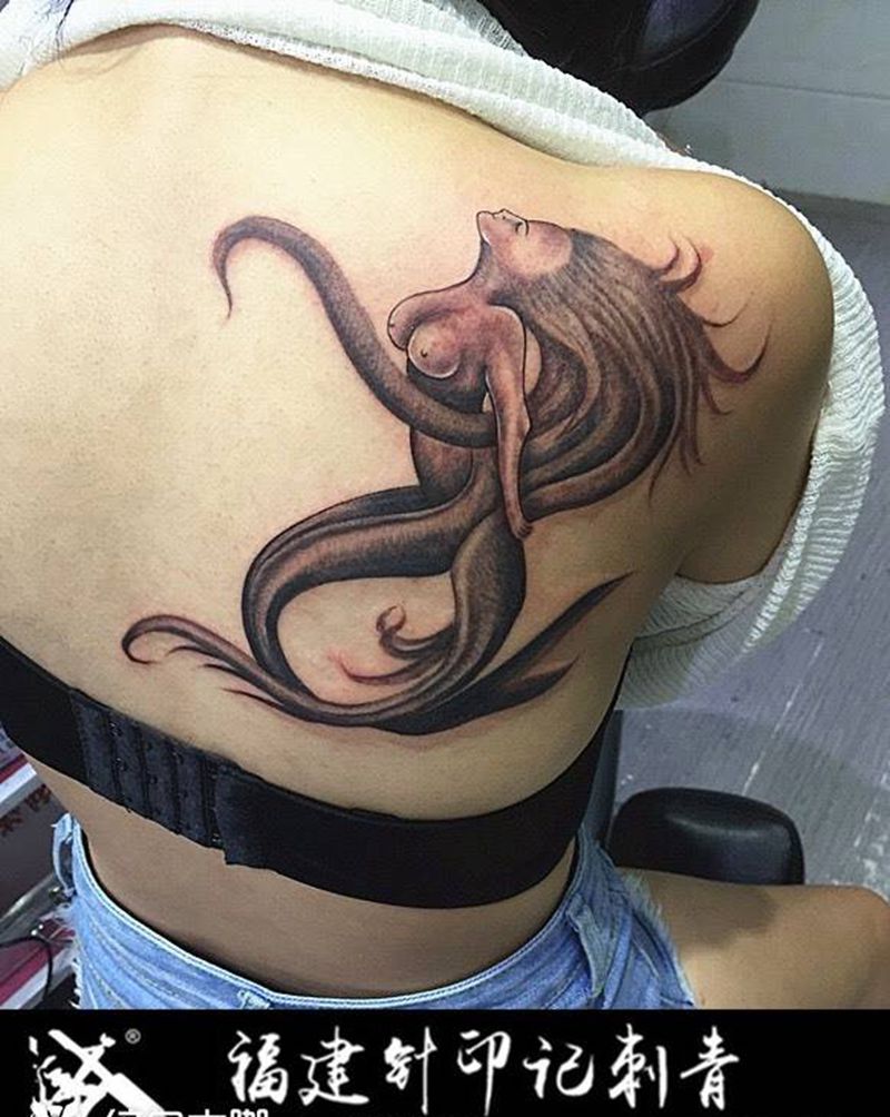 鱼妖纹身纹身图片