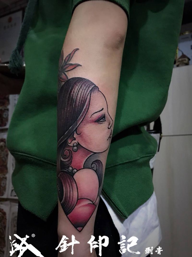 失败纹身遮盖纹身图片_成品手臂欧美人物纹身图案