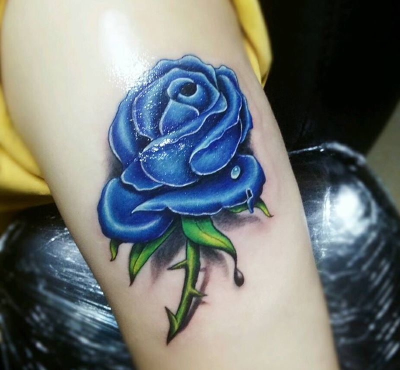 玫瑰纹身图片_手臂手部欧美写实静物原创成品纹身图案